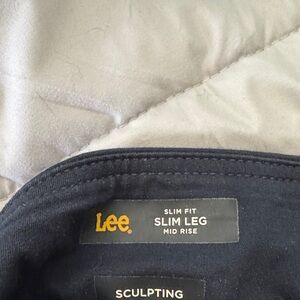 Lee Slim Fit Slim Leg Mid Rise Pants - Black